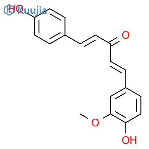 1-(4-hydroxy-3-methoxyphenyl)-5-(4-hydroxy-phenyl)-1,4-pentadiene-3-one structure