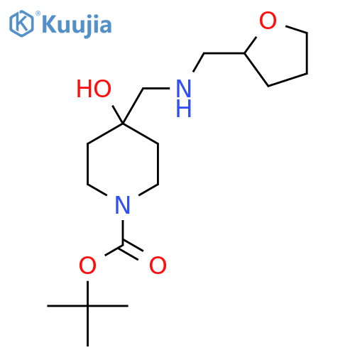 1-Butoxycarbonyl-4-{[(tetrahydrofuran-2-ylmethyl)amino]methyl}piperidin-4-ol structure