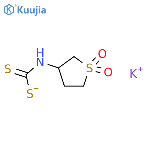 Potassium (1,1-dioxothiolan-3-yl)-dithiocarbamate structure