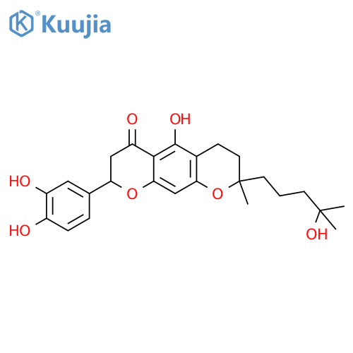 (2S)-2-(3,4-dihydroxyphenyl)-5-hydroxy-8-(4-hydroxy-4-methylpentyl)-8-methyl-2,3,7,8-tetrahydropyrano[3,2-g]chromen-4(6H)-one structure