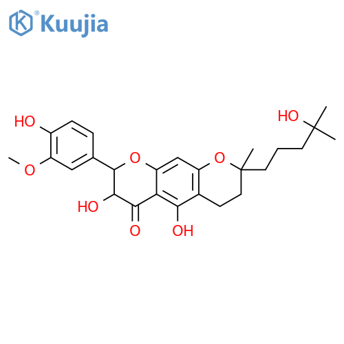 (2R,3R)-3,5-dihydroxy-2-(4-hydroxy-3-methoxyphenyl)-8-(4-hydroxy-4-methylpentyl)-8-methyl-2,3,7,8-tetrahydropyrano[3,2-g]chromen-4(6H)-one structure