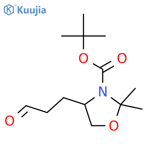 tert-butyl (4S)-2,2-dimethyl-4-(3-oxopropyl)-1,3-oxazolidine-3-carboxylate structure