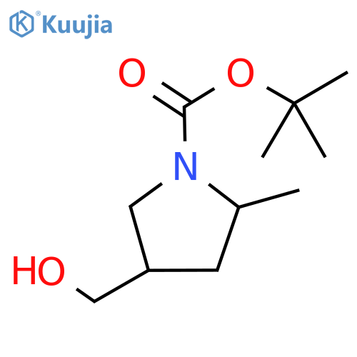Tert-butyl 4-(hydroxymethyl)-2-methylpyrrolidine-1-carboxylate structure