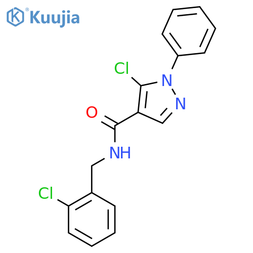 5-chloro-N-[(2-chlorophenyl)methyl]-1-phenyl-1H-pyrazole-4-carboxamide structure