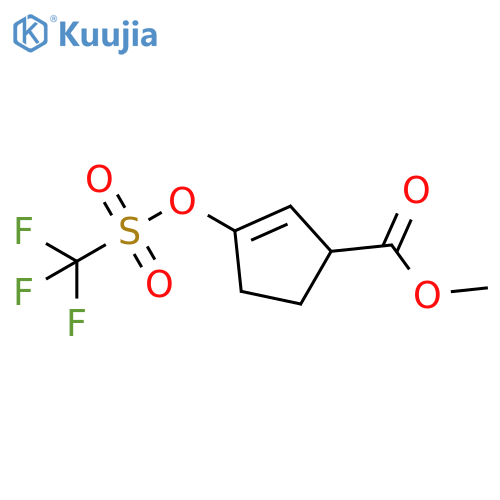 2-Cyclopentene-1-carboxylic acid, 3-[[(trifluoromethyl)sulfonyl]oxy]-, methyl ester structure