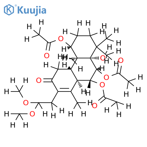 1alpha,6alpha,7beta-triacetoxy-5alpha-hydroxy-16,16-dimethoxy-12-oxocassa-13(14)-diene structure