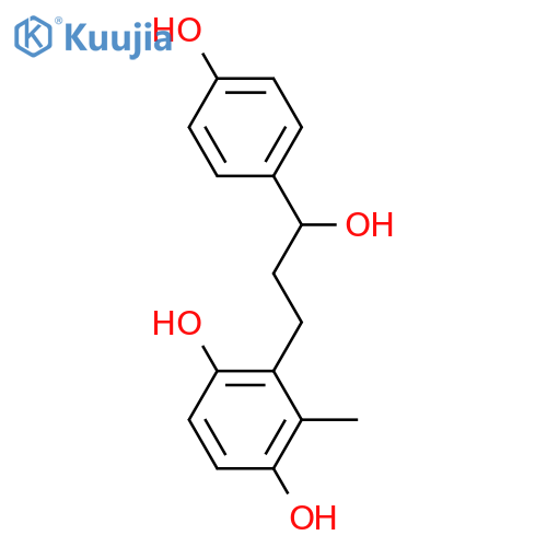 3-(3,6-Dihydroxy-2-methylphenyl)-1-(4-hydroxyphenyl)-1-propanol; (S)-form structure