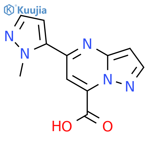 5-(1-Methyl-1H-pyrazol-5-yl)pyrazolo[1,5-a]pyrimidine-7-carboxylic acid structure