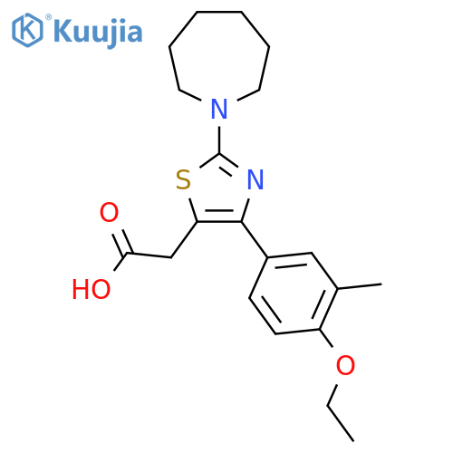 2-(2-(Azepan-1-yl)-4-(4-ethoxy-3-methylphenyl)thiazol-5-yl)acetic acid structure