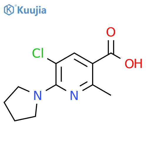 5-Chloro-2-methyl-6-pyrrolidin-1-yl-nicotinic acid structure