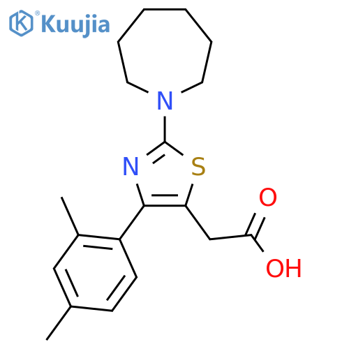 2-(2-(Azepan-1-yl)-4-(2,4-dimethylphenyl)thiazol-5-yl)acetic acid structure