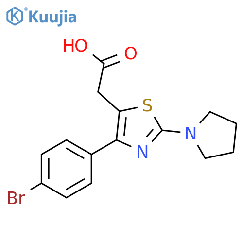 [4-(4-Bromo-phenyl)-2-pyrrolidin-1-yl-thiazol-5-yl]-acetic acid structure