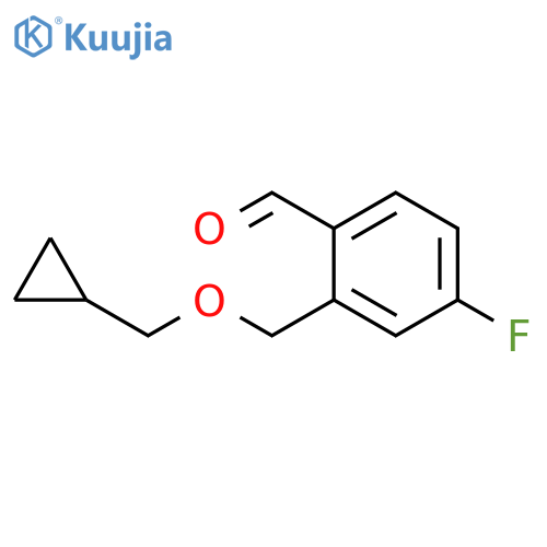 2-[(Cyclopropanemethoxy)methyl]-4-fluorobenzaldehyde structure