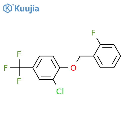 2-chloro-1-[(2-fluorophenyl)methoxy]-4-(trifluoromethyl)benzene structure