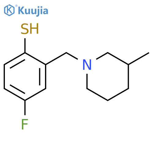 4-fluoro-2-[(3-methylpiperidin-1-yl)methyl]benzenethiol structure