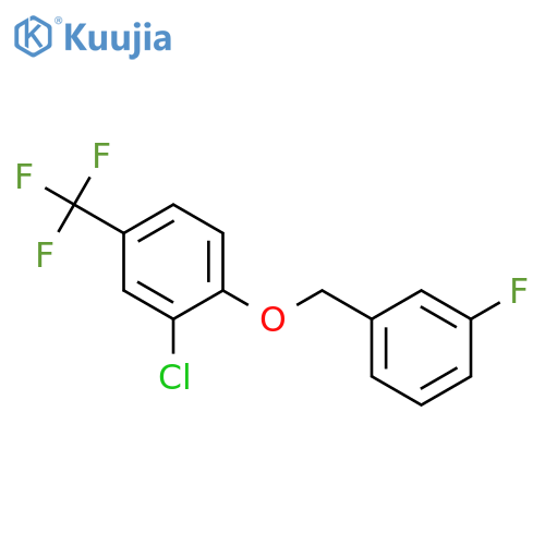 2-chloro-1-[(3-fluorophenyl)methoxy]-4-(trifluoromethyl)benzene structure