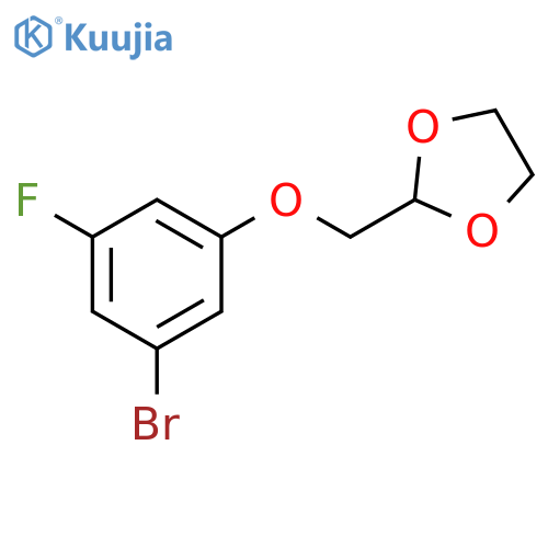 2-[(3-bromo-5-fluorophenoxy)methyl]-1,3-dioxolane structure