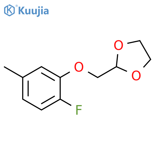 2-[(2-fluoro-5-methylphenoxy)methyl]-1,3-dioxolane structure