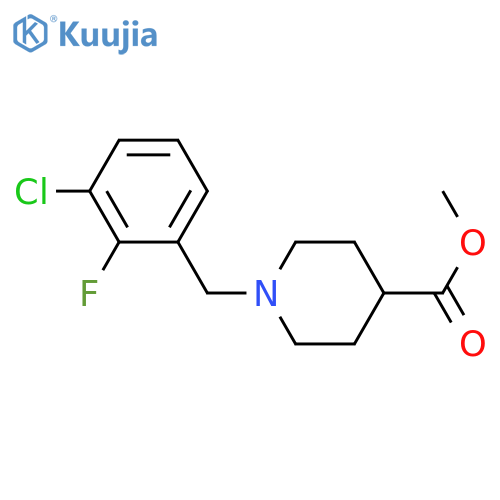 Methyl 1-[(3-chloro-2-fluorophenyl)methyl]piperidine-4-carboxylate structure