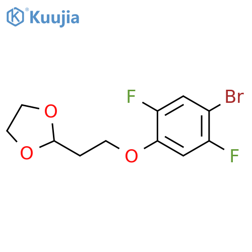 2-[2-(4-bromo-2,5-difluorophenoxy)ethyl]-1,3-dioxolane structure