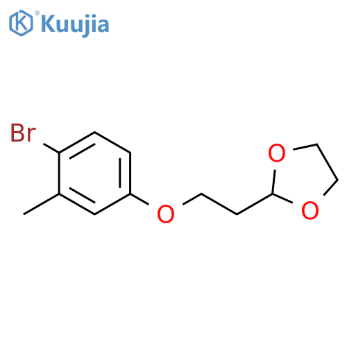 2-[2-(4-bromo-3-methylphenoxy)ethyl]-1,3-dioxolane structure
