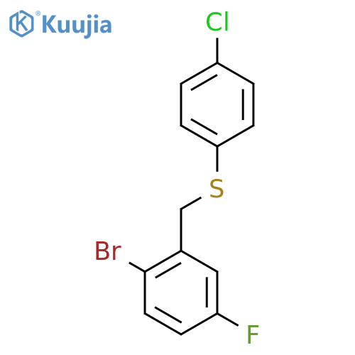 (2-Bromo-5-fluorobenzyl)(4-chlorophenyl)sulfane structure