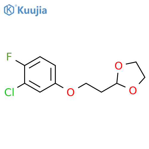 2-[2-(3-chloro-4-fluorophenoxy)ethyl]-1,3-dioxolane structure