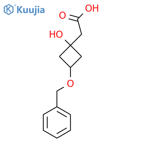 2-3-(benzyloxy)-1-hydroxycyclobutylacetic acid structure