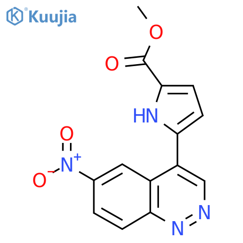 Methyl 5-(6-nitrocinnolin-4-yl)-1H-pyrrole-2-carboxylate structure
