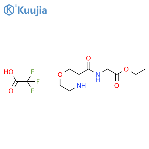 ethyl 2-[(morpholin-3-yl)formamido]acetate; trifluoroacetic acid structure