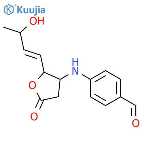 Benzaldehyde,4-[[tetrahydro-2-(3-hydroxy-1-butenyl)-5-oxo-3-furanyl]amino]- (9CI) structure