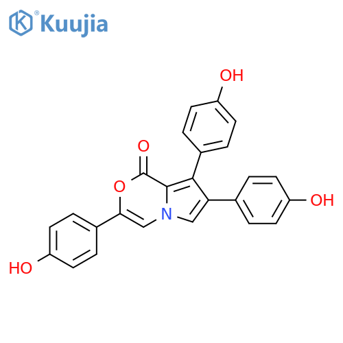 1H-Pyrrolo[2,1-c][1,4]oxazin-1-one,3,7,8-tris(4-hydroxyphenyl)- structure