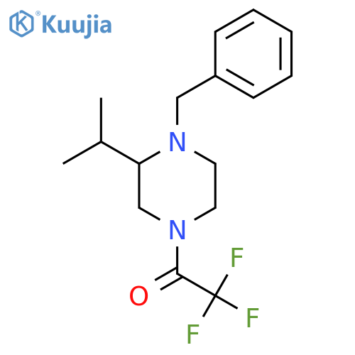 1-[4-Benzyl-3-(propan-2-yl)piperazin-1-yl]-2,2,2-trifluoroethan-1-one structure