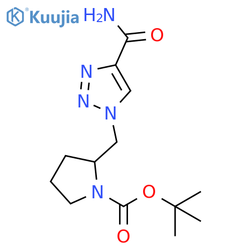 tert-butyl 2-[(4-carbamoyl-1H-1,2,3-triazol-1-yl)methyl]pyrrolidine-1-carboxylate structure