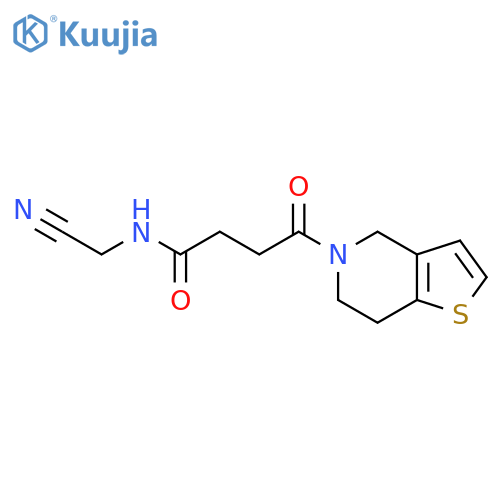 N-(cyanomethyl)-4-oxo-4-{4H,5H,6H,7H-thieno3,2-cpyridin-5-yl}butanamide structure