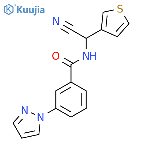 N-[cyano(thiophen-3-yl)methyl]-3-(1H-pyrazol-1-yl)benzamide structure