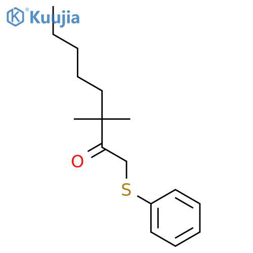 2-Octanone, 3,3-dimethyl-1-(phenylthio)- structure