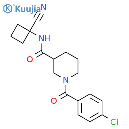 1-(4-chlorobenzoyl)-N-(1-cyanocyclobutyl)piperidine-3-carboxamide structure