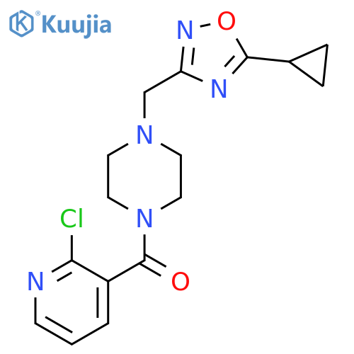 1-(2-Chloropyridine-3-carbonyl)-4-[(5-cyclopropyl-1,2,4-oxadiazol-3-yl)methyl]piperazine structure