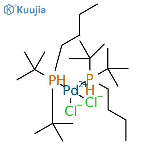 Dichlorobis[(di-tert-butyl)(n-butyl)phosphine]palladium(II) structure