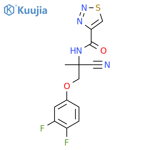 N-[1-cyano-2-(3,4-difluorophenoxy)-1-methylethyl]-1,2,3-thiadiazole-4-carboxamide structure