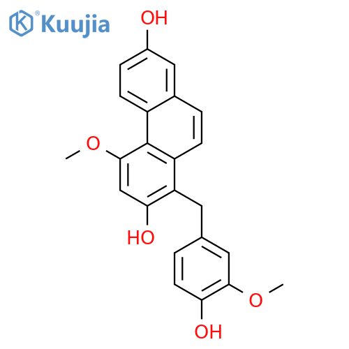 1-(3'-methoxy-4'-hydroxybenzyl)-4-methoxyphenanthrene-2,7-diol structure