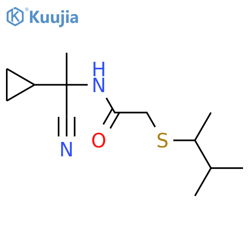 N-(1-cyano-1-cyclopropylethyl)-2-(3-methylbutan-2-yl)sulfanylacetamide structure