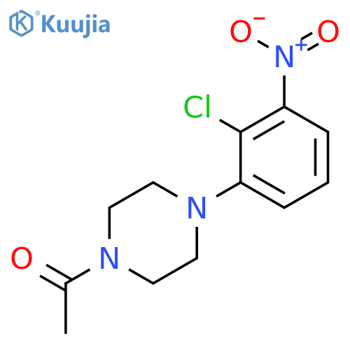 Piperazine, 1-acetyl-4-(2-chloro-3-nitrophenyl)- structure