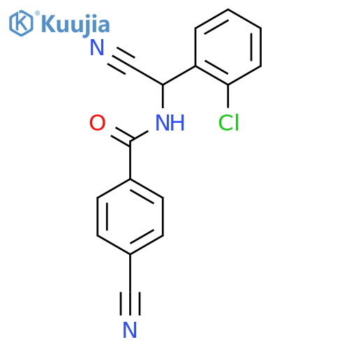 N-[(2-chlorophenyl)(cyano)methyl]-4-cyanobenzamide structure