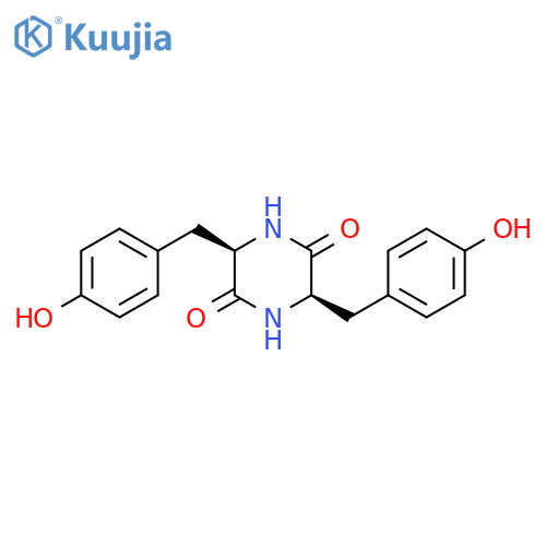 (3R,6R)-3,6-Bis(4-hydroxybenzyl)piperazine-2,5-dione structure