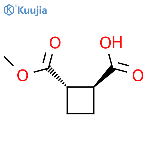 (1S,2S)-2-methoxycarbonylcyclobutanecarboxylic acid structure