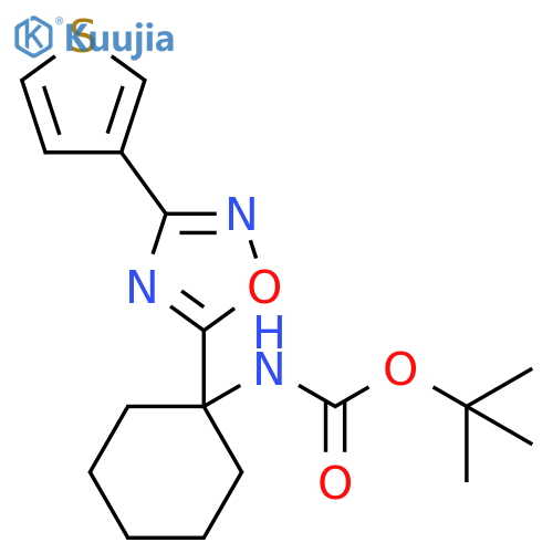 tert-Butyl (1-[3-(3-thienyl)-1,2,4-oxadiazol-5-yl]cyclohexyl)carbamate structure