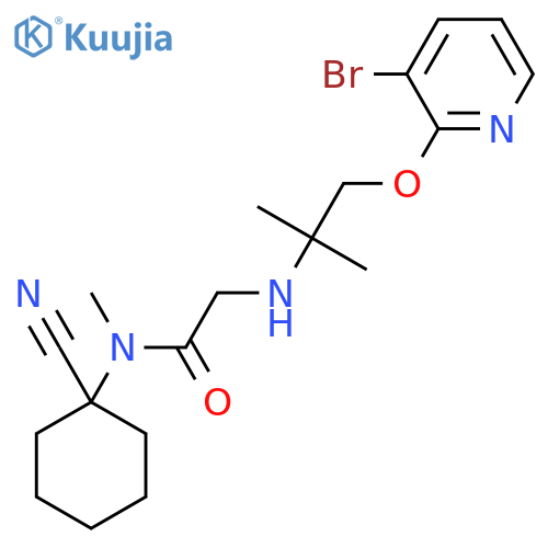 2-({1-[(3-bromopyridin-2-yl)oxy]-2-methylpropan-2-yl}amino)-N-(1-cyanocyclohexyl)-N-methylacetamide structure