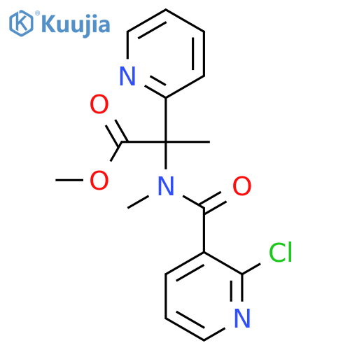 methyl 2-[1-(2-chloropyridin-3-yl)-N-methylformamido]-2-(pyridin-2-yl)propanoate structure